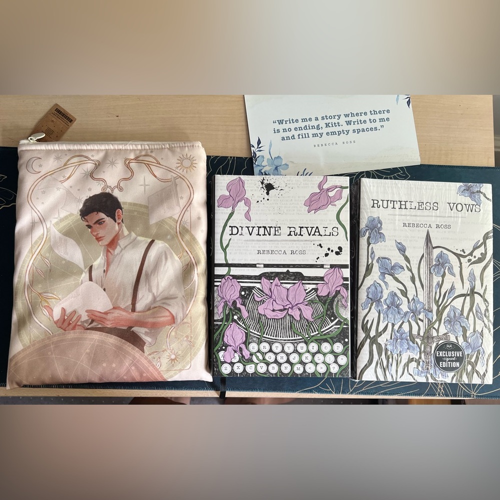OwlCrate Divine Rivals & Ruthless Vows Book Set and book sleeve - mint condition